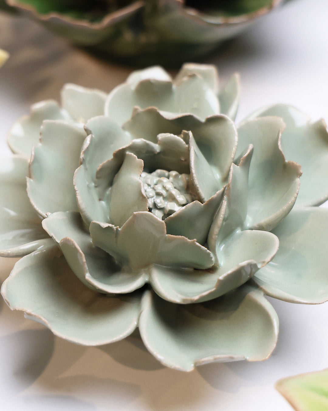 Pistachio Green Rose - Chive Ceramics Studio - Ceramic Flowers - Chive Ceramics Studio