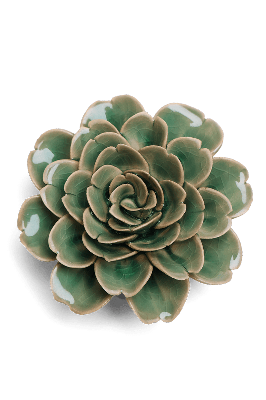 Jungle Green Rose ceramic wall flower — English Garden collection — designed in Toronto by Chive Studio