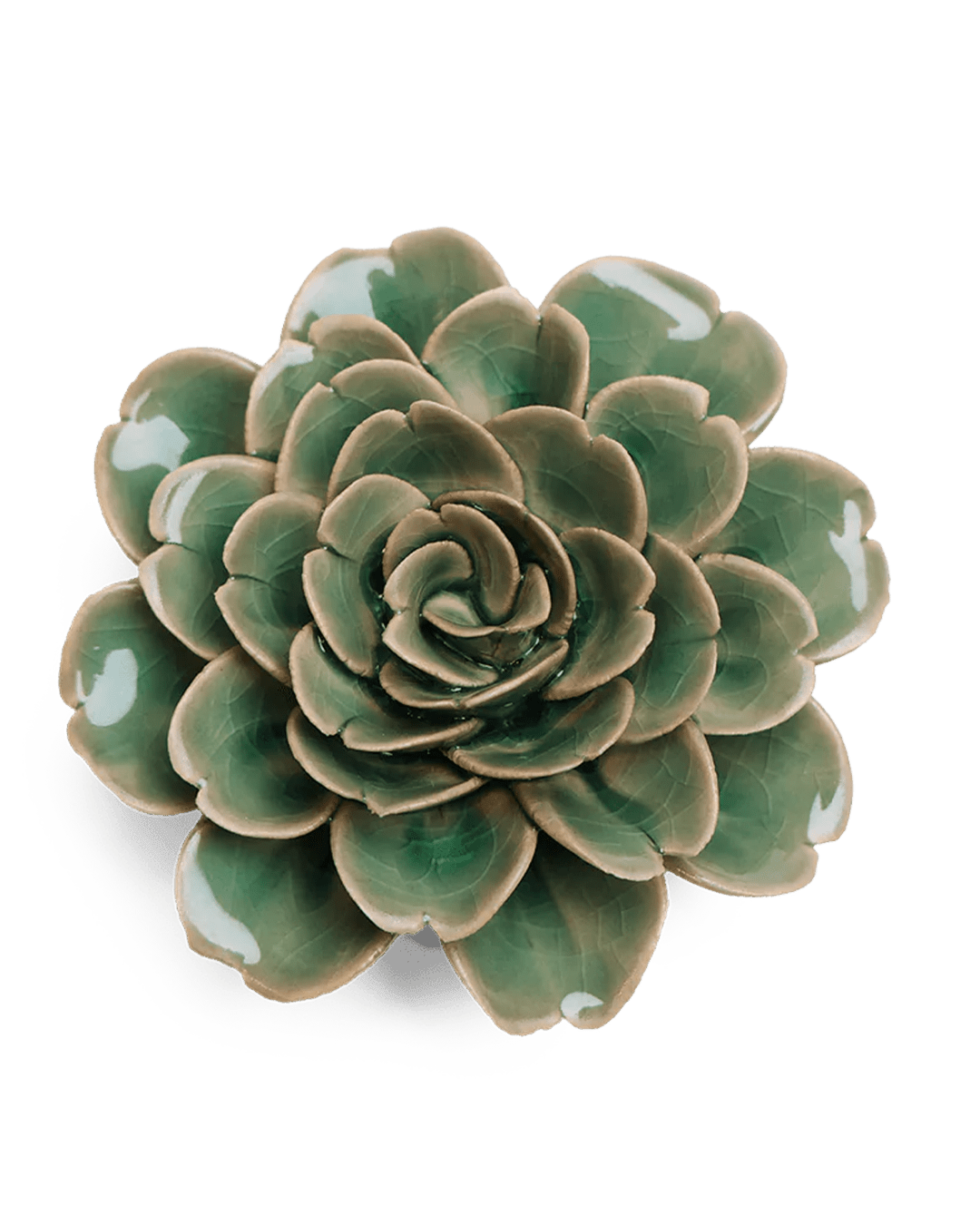 EG11 Jungle Green Tea Rose - Chive Ceramics Studio - Ceramic Flowers - Chive Ceramics Studio