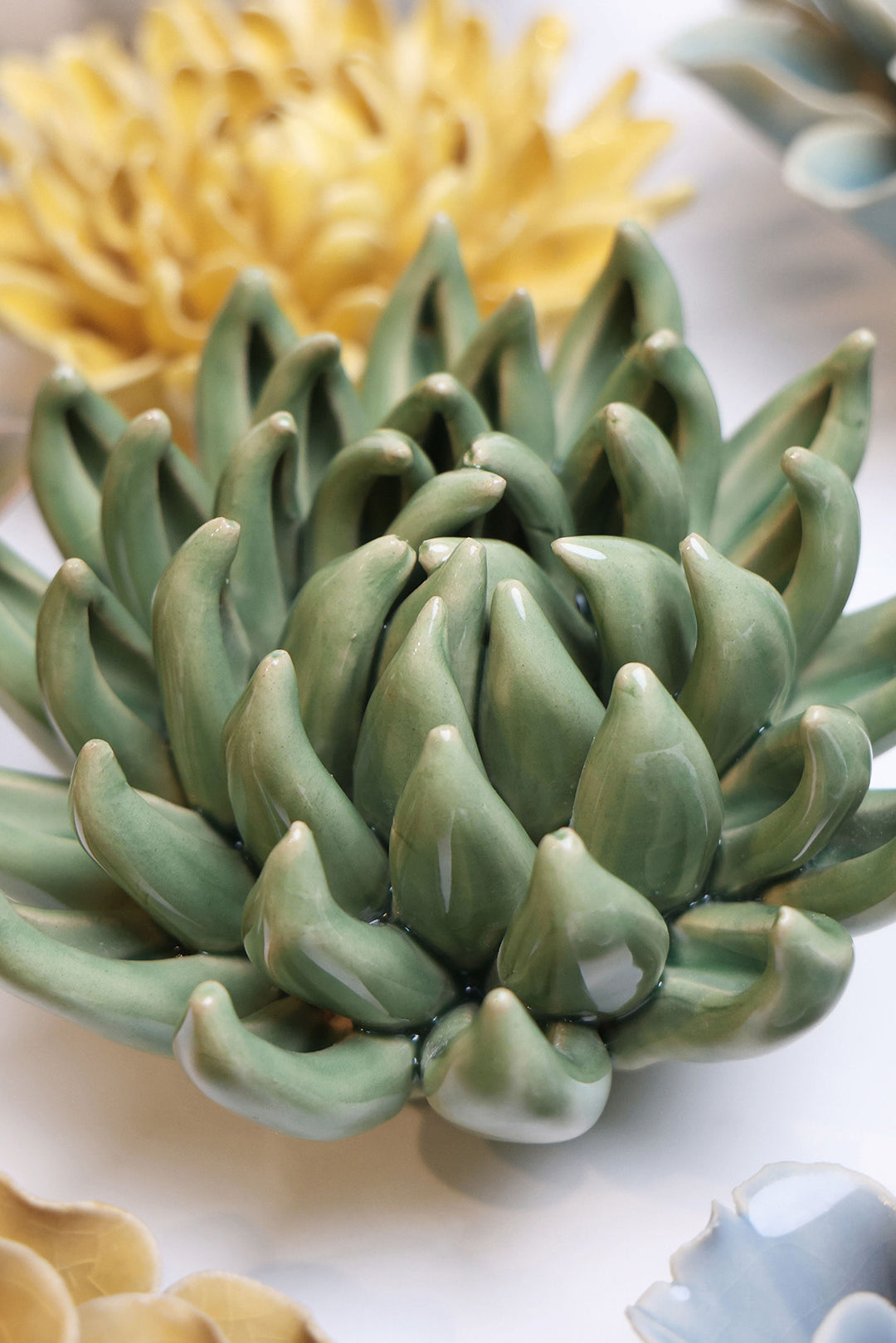 Jade Green Succulent - Chive Ceramics Studio - Ceramic Flowers - Chive Ceramics Studio