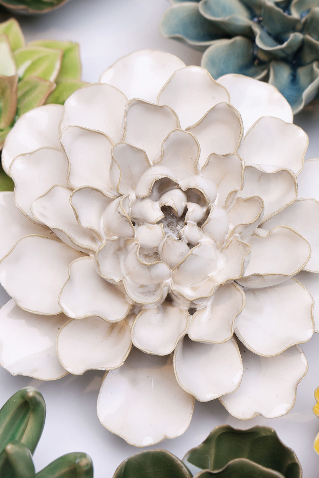 Ivory European Water Lily - Chive Ceramics Studio - Ceramic Flowers - Chive Ceramics Studio