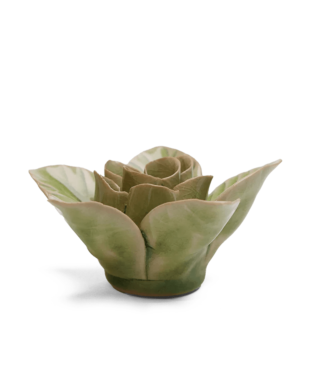 EG18 Peridot Green Maiden Lotus - Chive Ceramics Studio - Ceramic Flowers - Chive Ceramics Studio