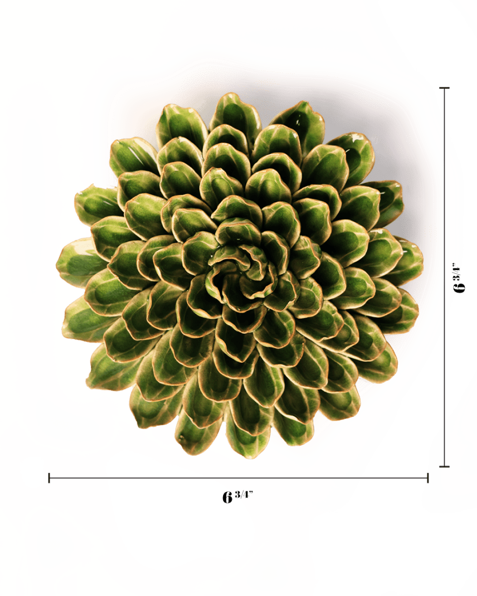 Avocado Green Unicorn Zinnia - Chive Ceramics Studio - Ceramic Flowers - Chive Ceramics Studio