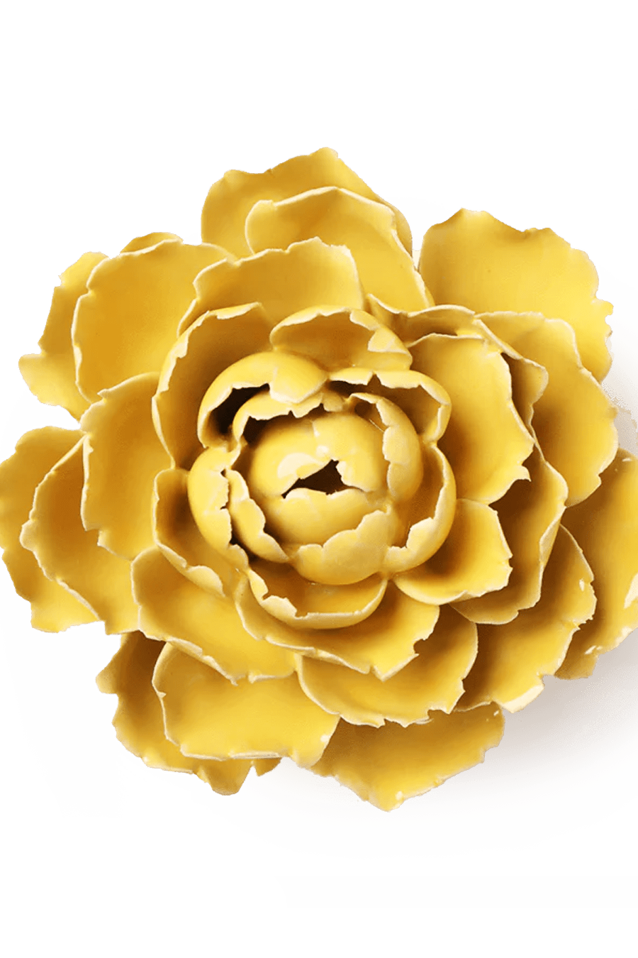 EG21 Buttercup Yellow Gay Paree Peony - Chive Ceramics Studio - Ceramic Flowers - Chive Ceramics Studio