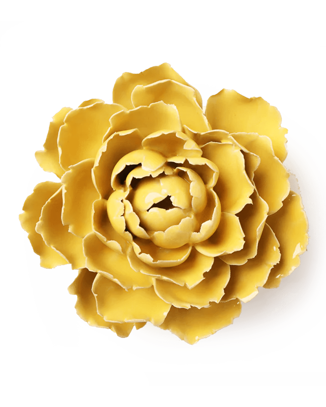 EG21 Buttercup Yellow Gay Paree Peony - Chive Ceramics Studio - Ceramic Flowers - Chive Ceramics Studio