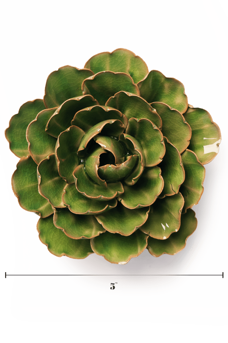 Avocado Green Keiko Peony - Chive Ceramics Studio - Ceramic Flowers - Chive Ceramics Studio