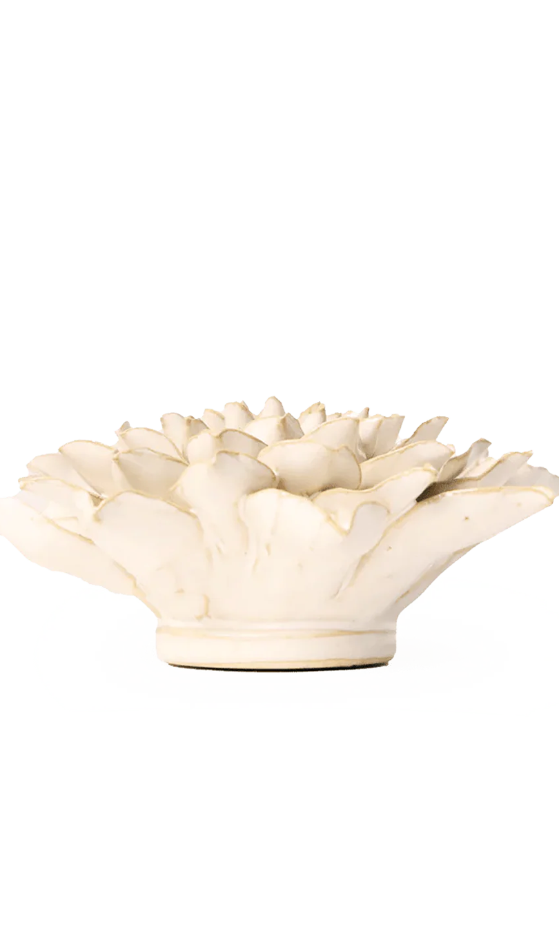 Ivory Autumn Azalea ceramic wall flower — English Garden Collection — handmade by Chive Studio Toronto
