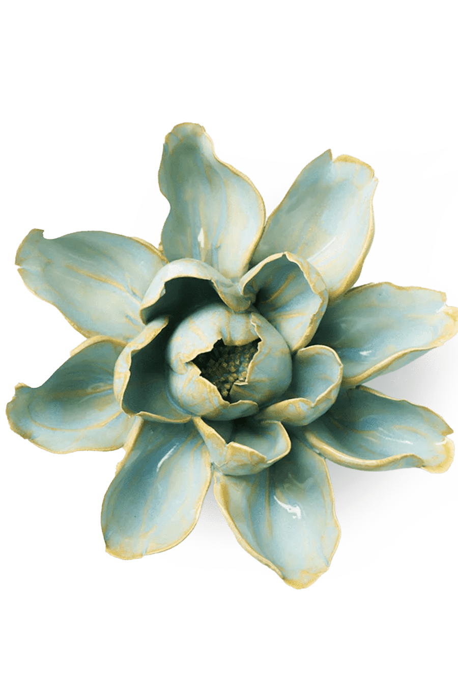 EG24 Robin's Egg Blue Aurora Water Lily - Chive Ceramics Studio - Ceramic Flowers - Chive Ceramics Studio