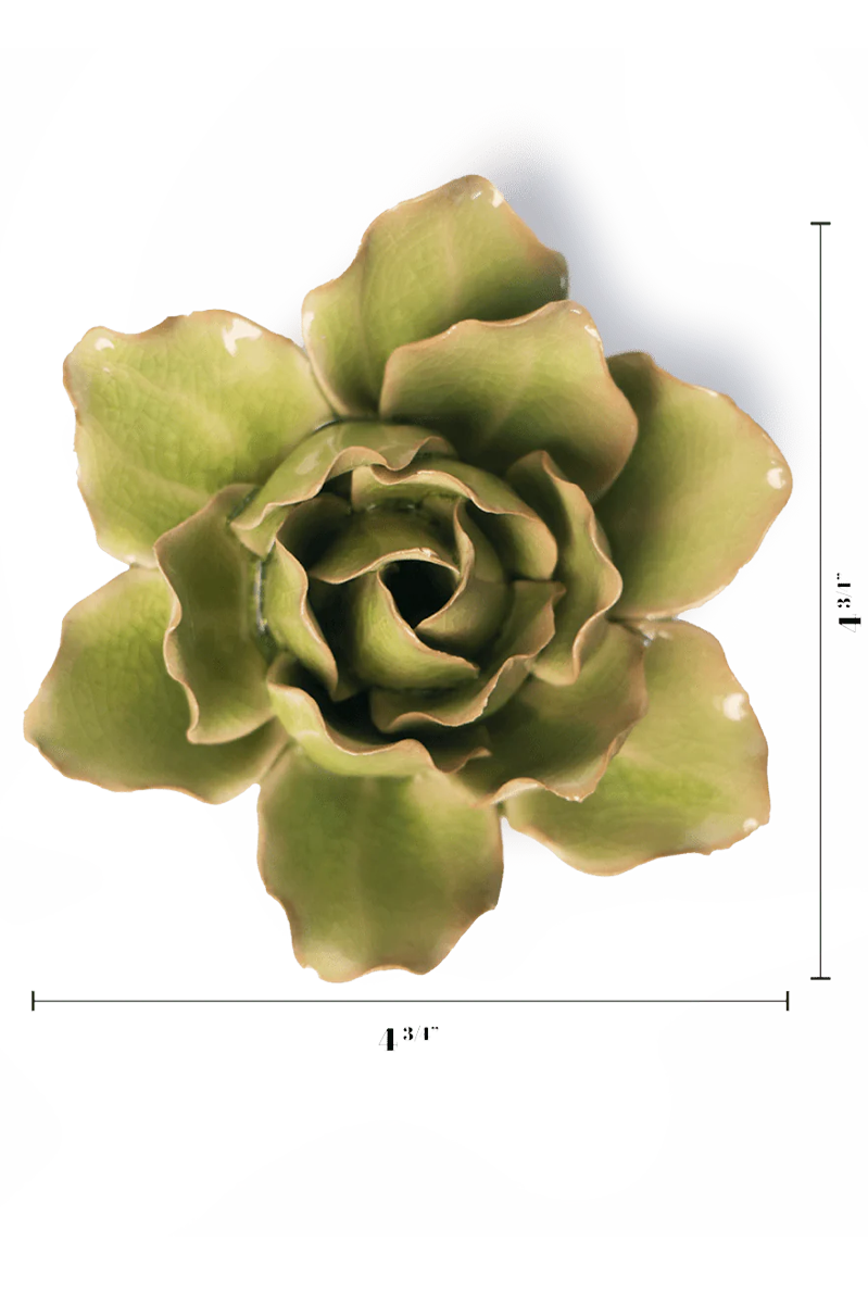 Peridot Lily ceramic wall flower — English Garden collection — designed in Toronto by Chive Studio