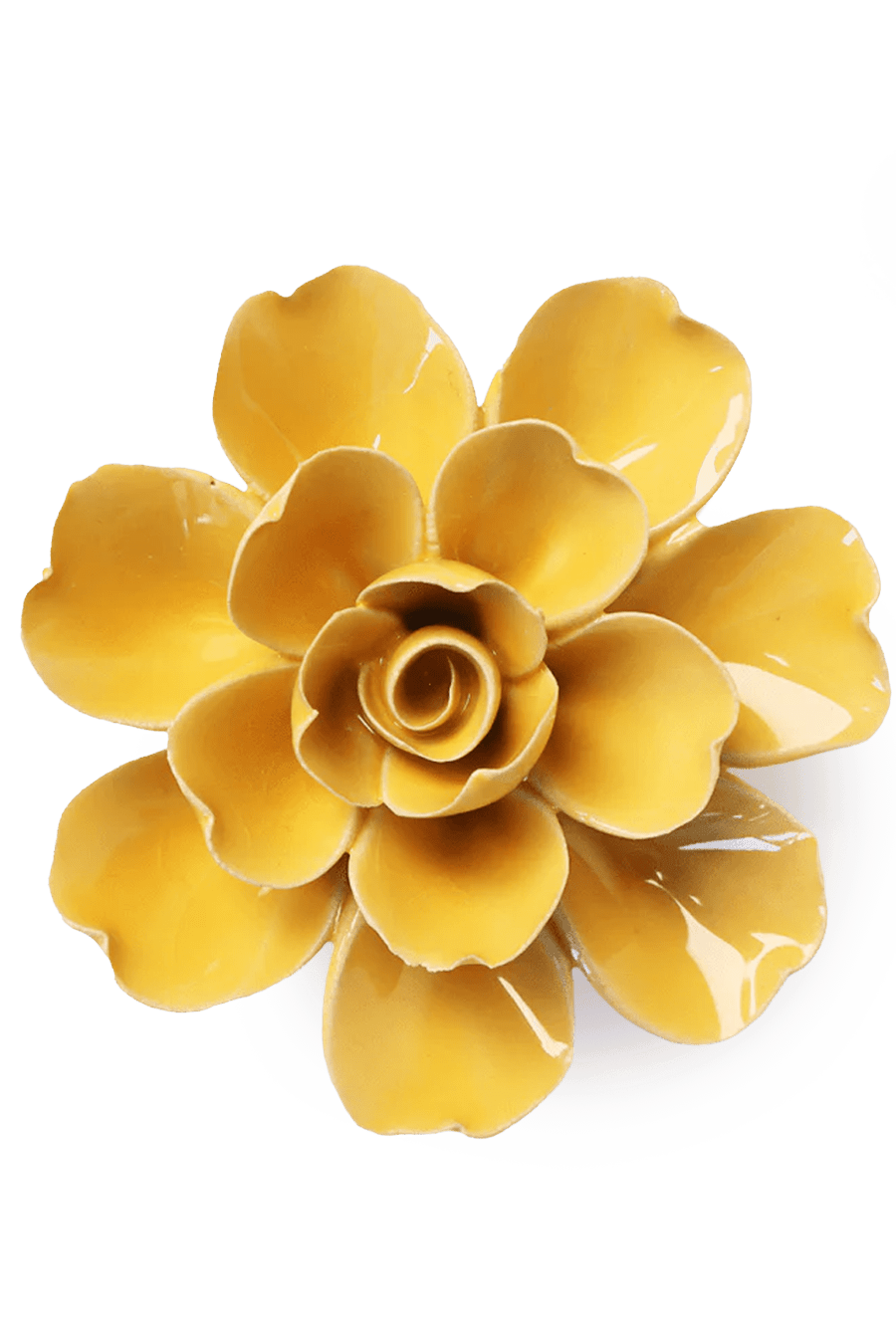 EG27 Burnt Yellow Tahitian Gardenia - Chive Ceramics Studio - Ceramic Flowers - Chive Ceramics Studio