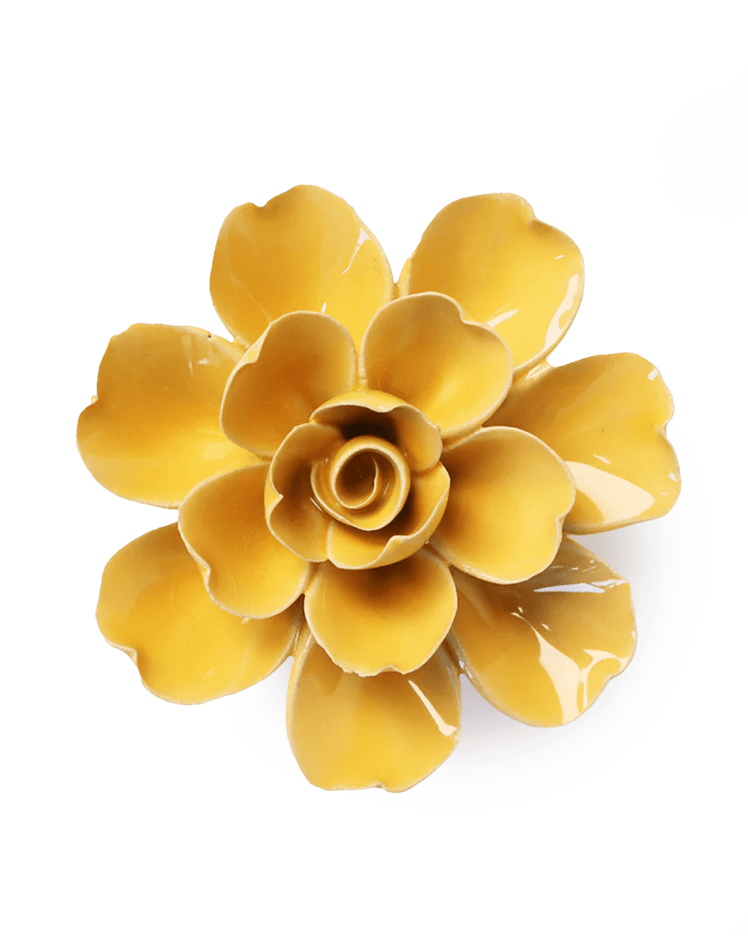 EG27 Burnt Yellow Tahitian Gardenia - Chive Ceramics Studio - Ceramic Flowers - Chive Ceramics Studio