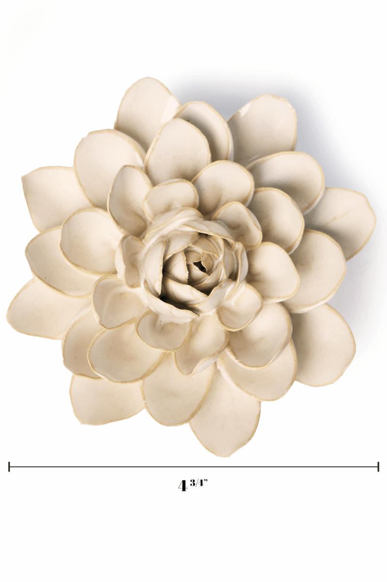 Ivory Snowdrop ceramic wall flower — English Garden collection — designed in Toronto by Chive Studio