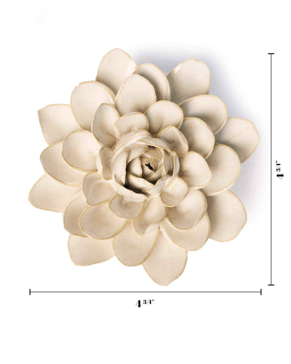 Ivory Snowdrop ceramic wall flower — English Garden collection — designed in Toronto by Chive Studio