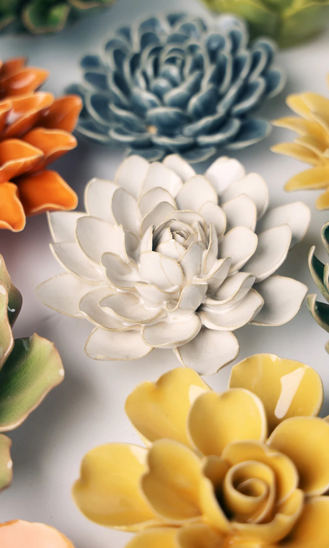 Ivory Snowdrop ceramic wall flower — English Garden Collection — handmade by Chive Studio Toronto