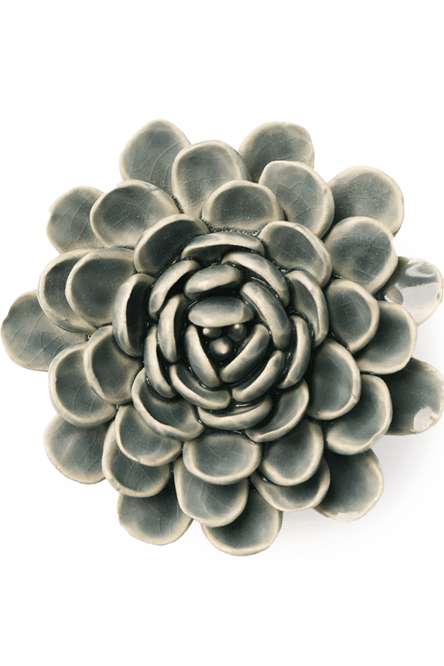 EG29 Pewter Blue Zinderella Zinnia - Chive Ceramics Studio - Ceramic Flowers - Chive Ceramics Studio
