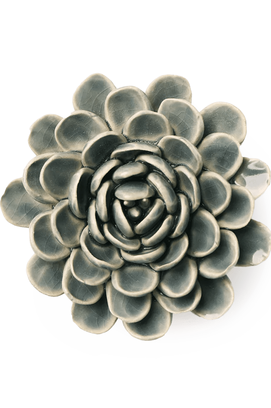 Blue Zinderella Zinnia ceramic wall flower — English Garden collection — designed in Toronto by Chive Studio