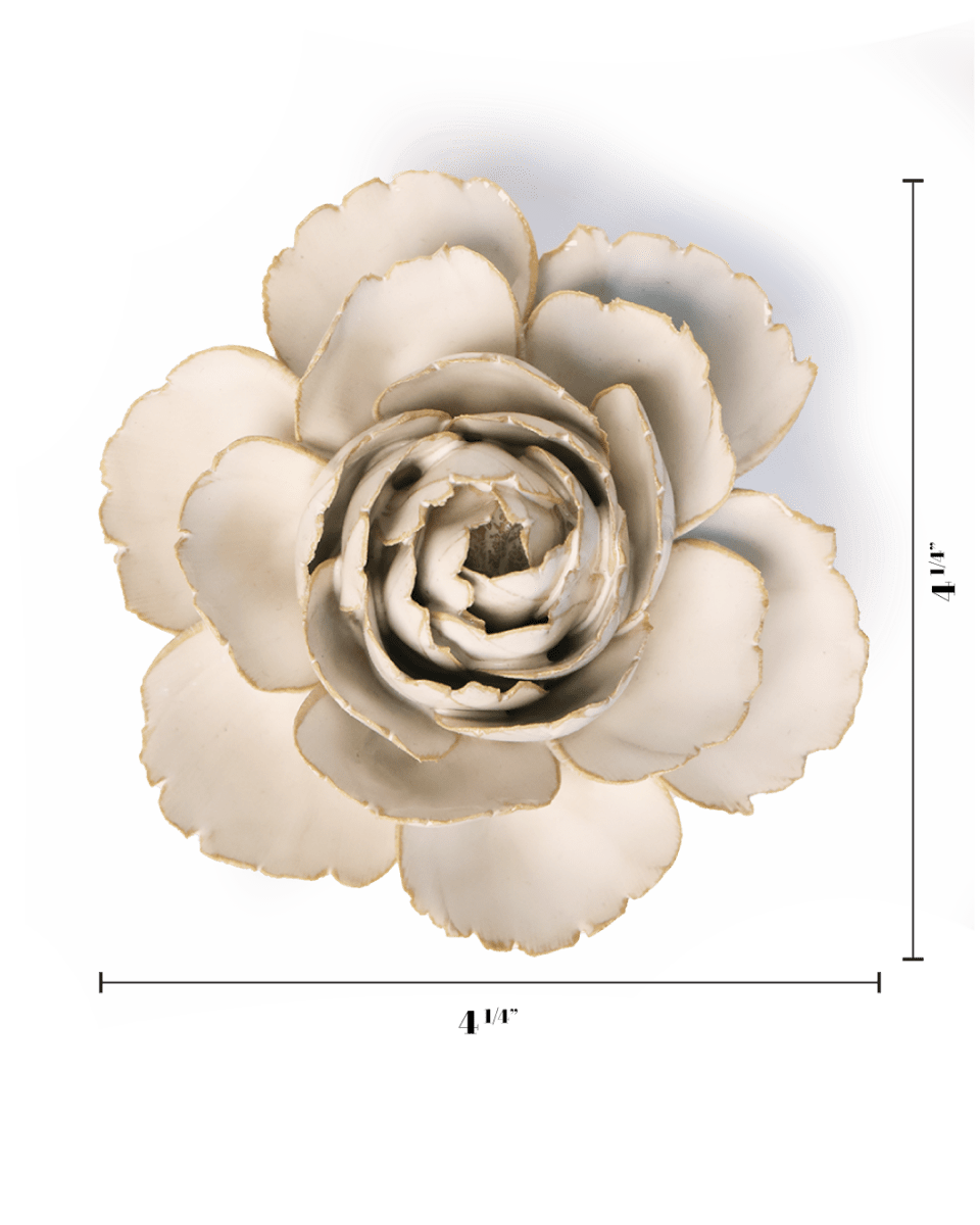 Ivory English Rose - Chive Ceramics Studio - Ceramic Flowers - Chive Ceramics Studio