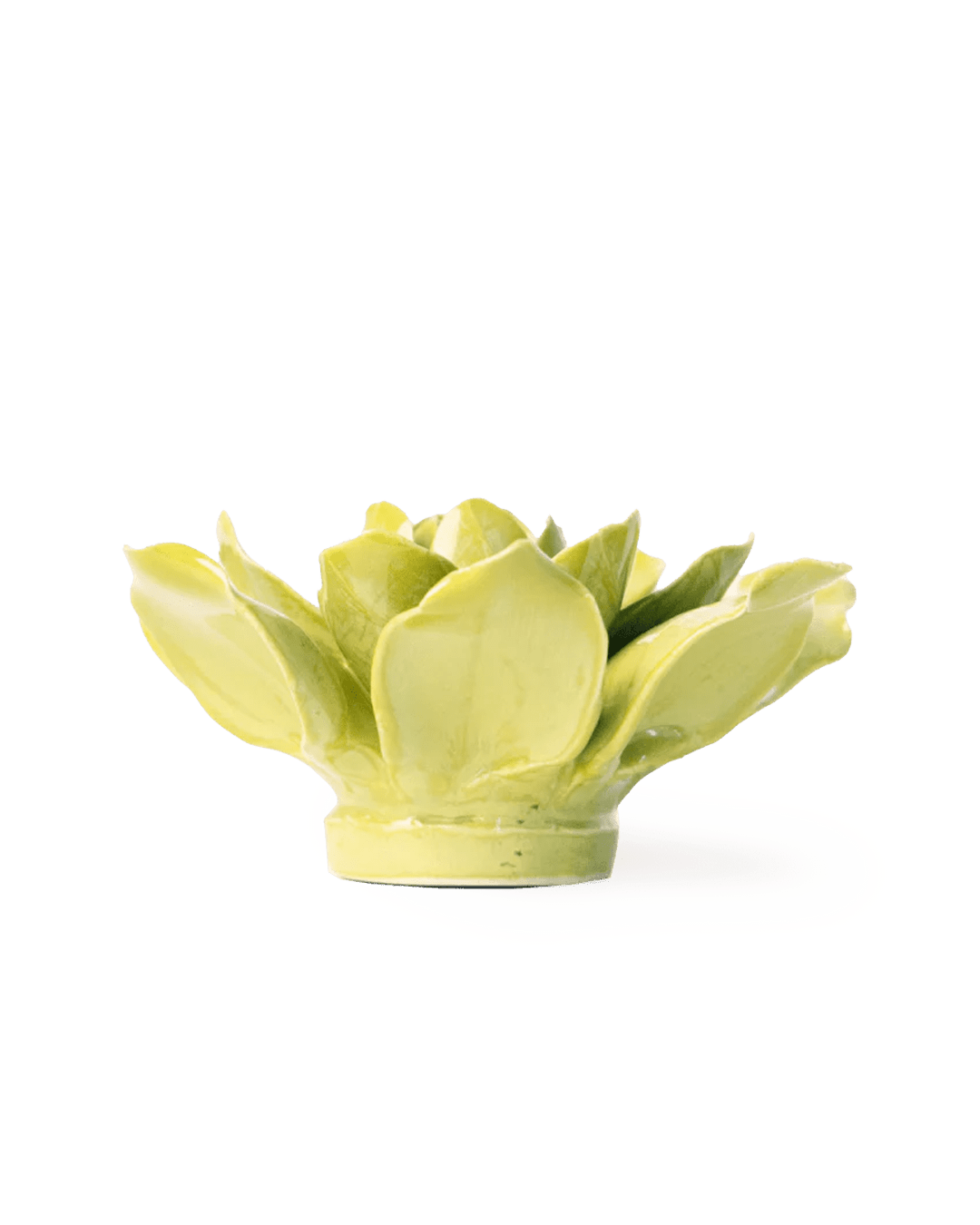 Chartreuse Columbine ceramic wall flower — English Garden collection — designed in Toronto by Chive Studio