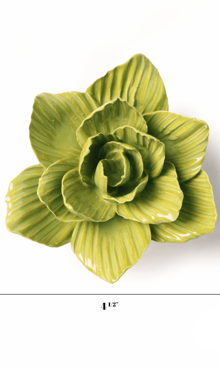 Chartreuse Chartreuse Gladiolus ceramic wall flower — English Garden collection — designed in Toronto by Chive Studio