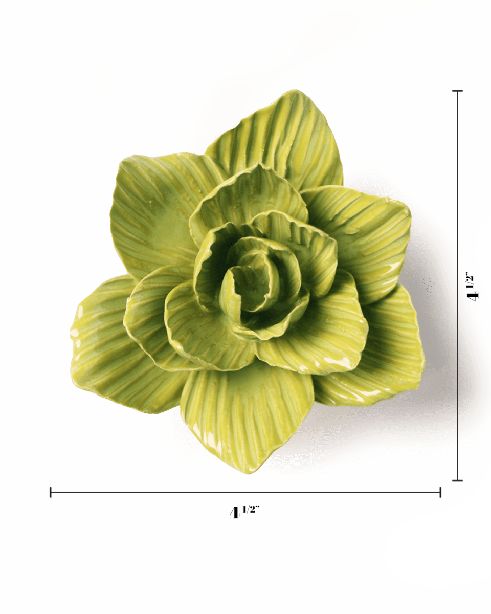 Chartreuse Chartreuse Gladiolus ceramic wall flower — English Garden collection — designed in Toronto by Chive Studio
