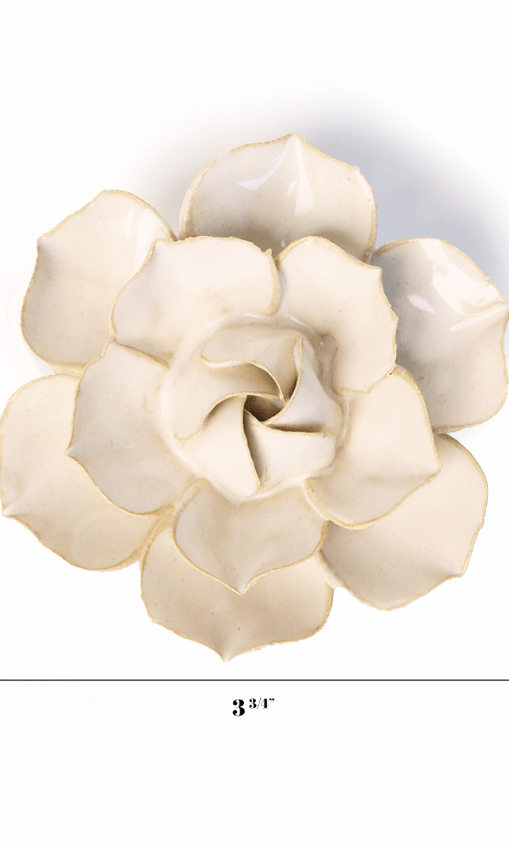 Ivory Daffodil ceramic wall flower — English Garden Collection — handmade by Chive Studio Toronto