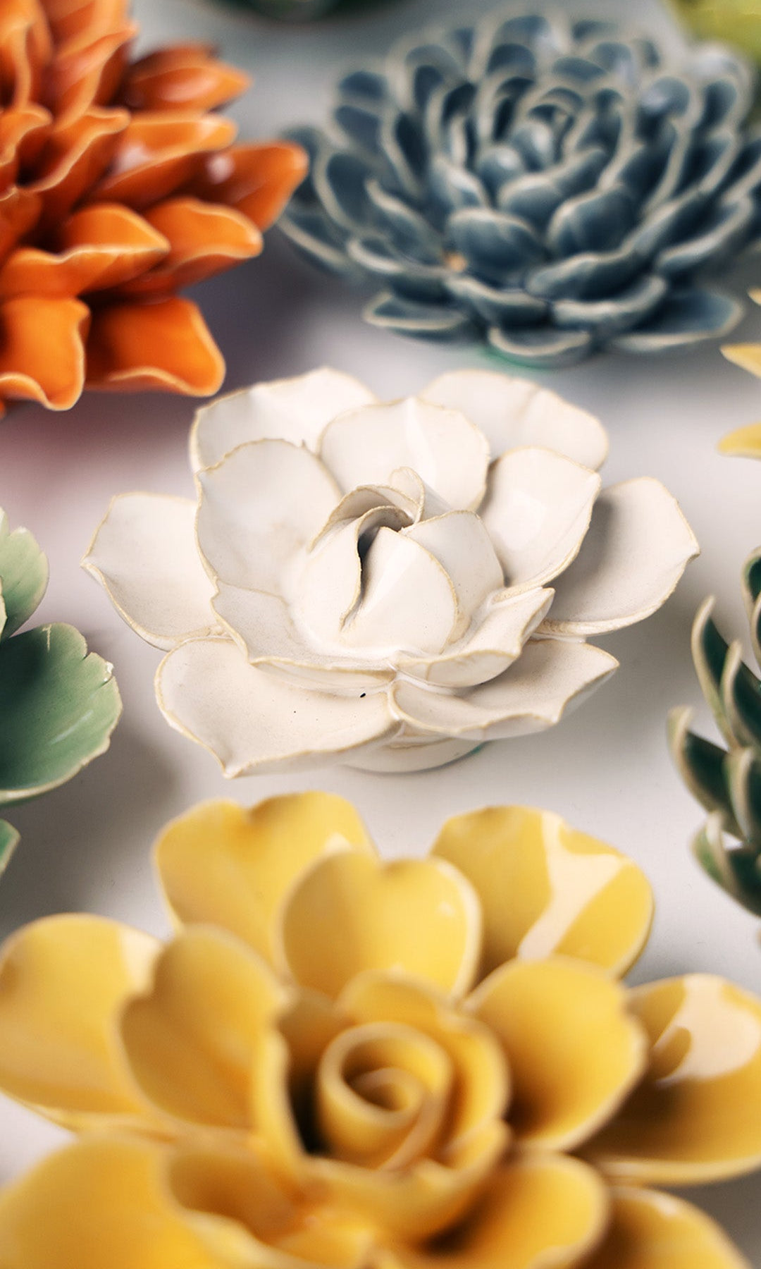 Ivory Daffodil ceramic wall flower — English Garden Collection — handmade by Chive Studio Toronto
