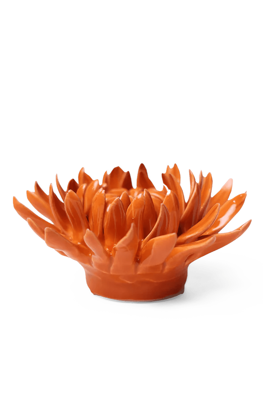Orange Sarah Mum ceramic wall flower — English Garden collection — designed in Toronto by Chive Studio