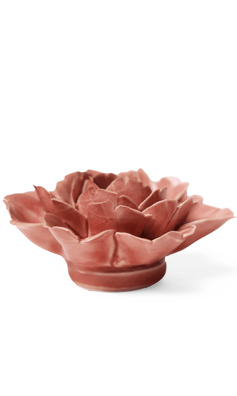 Champagne pink Rose ceramic wall flower — English Garden Collection — handmade by Chive Studio Toronto