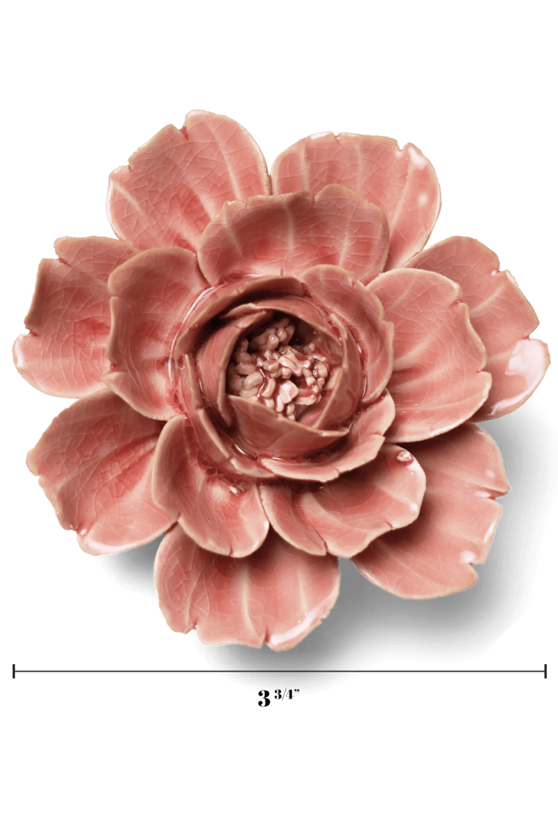 Champagne Pink Rose ceramic wall flower — English Garden collection — designed in Toronto by Chive Studio