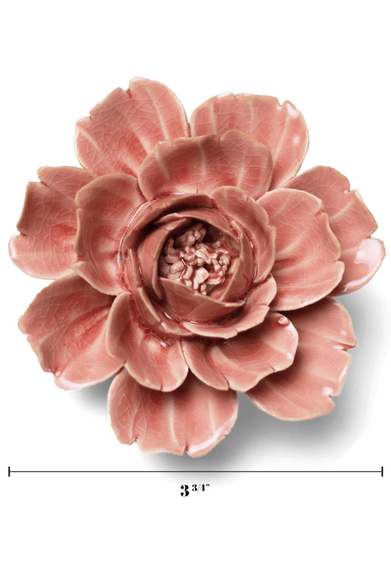 Champagne Pink Rose ceramic wall flower — English Garden collection — designed in Toronto by Chive Studio