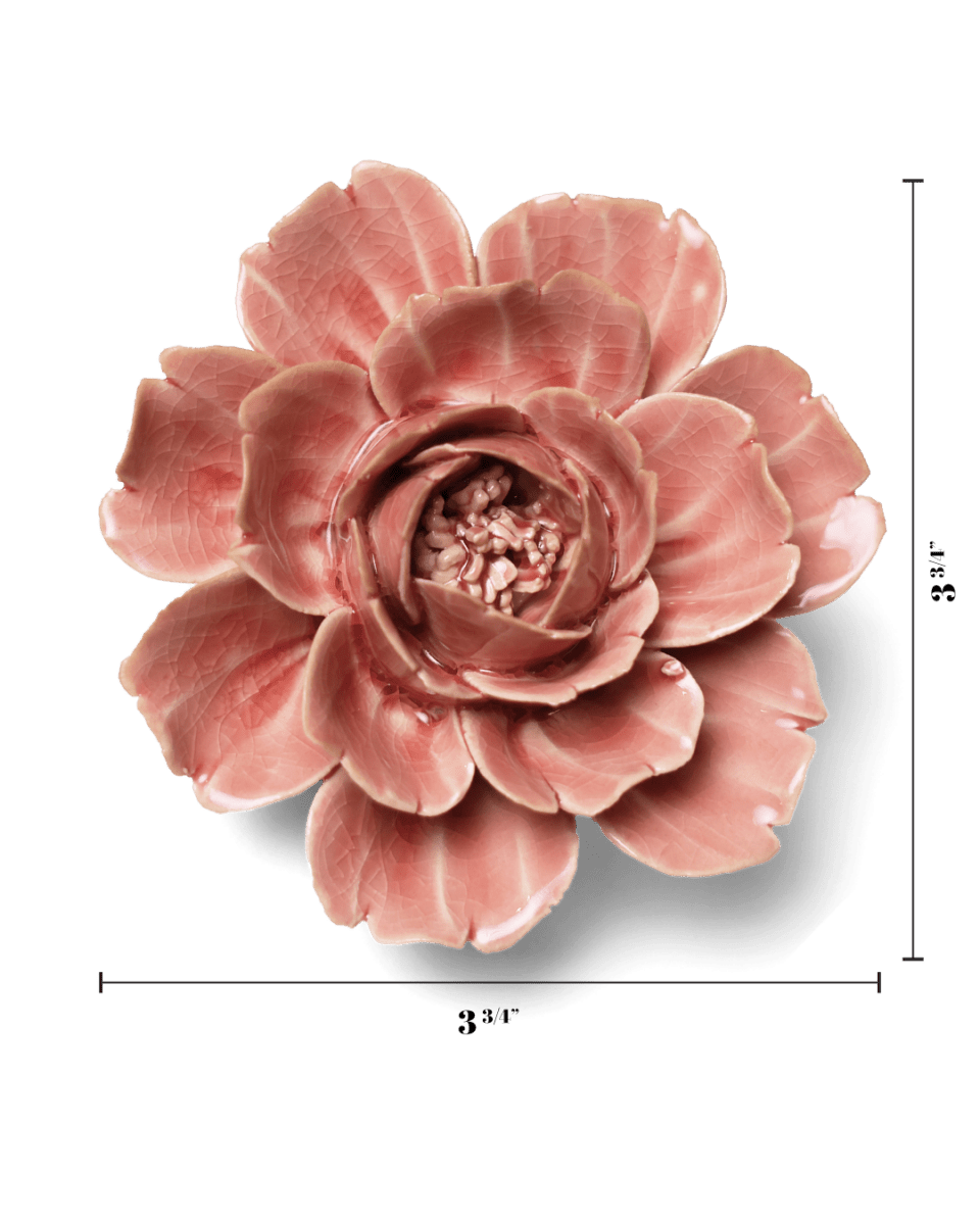 Champagne Pink Rose ceramic wall flower — English Garden collection — designed in Toronto by Chive Studio