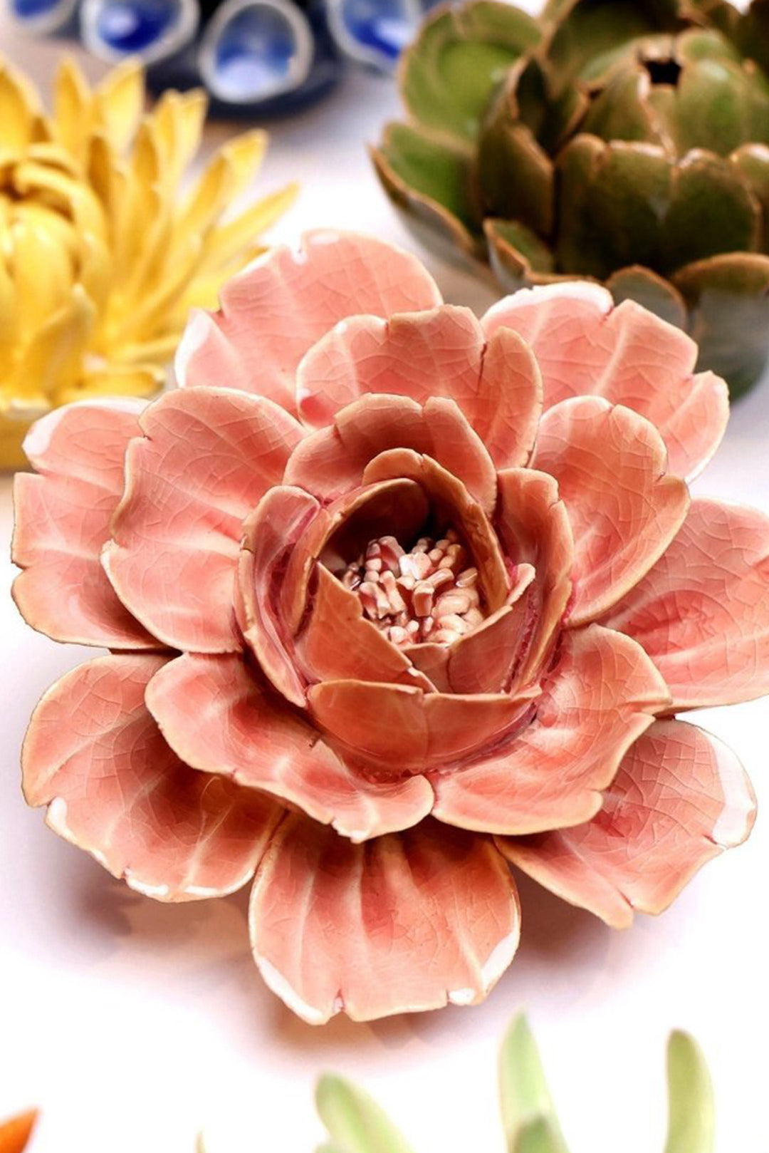 Champagne Pink Rose - Chive Ceramics Studio - Ceramic Flowers - Chive Ceramics Studio