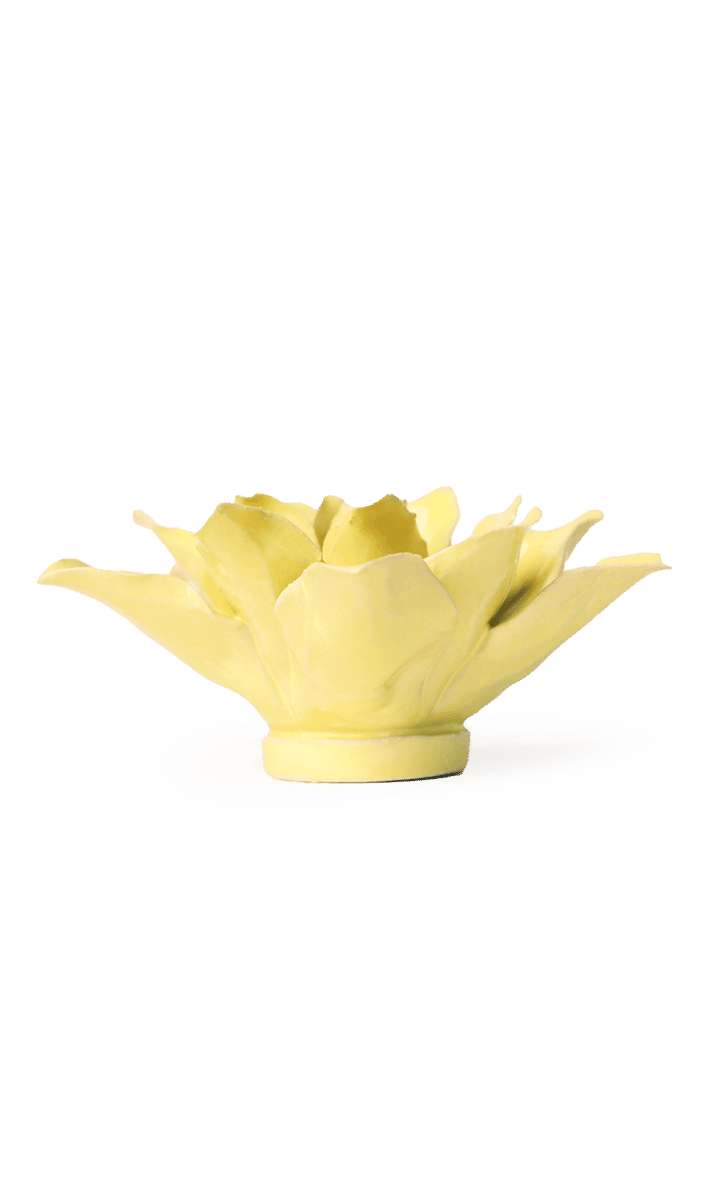 Lime Yellow Lily ceramic wall flower — English Garden collection — designed in Toronto by Chive Studio