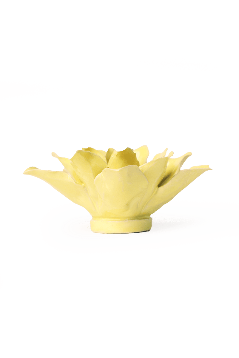 Lime Yellow Lily ceramic wall flower — English Garden collection — designed in Toronto by Chive Studio