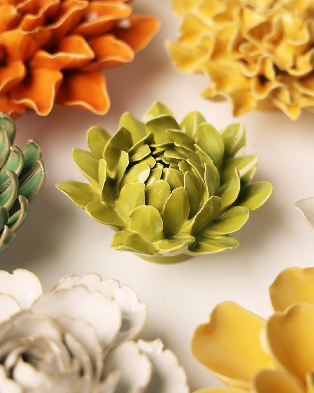 Chartreuse Sugarbush Protea - Chive Ceramics Studio - Ceramic Flowers - Chive Ceramics Studio