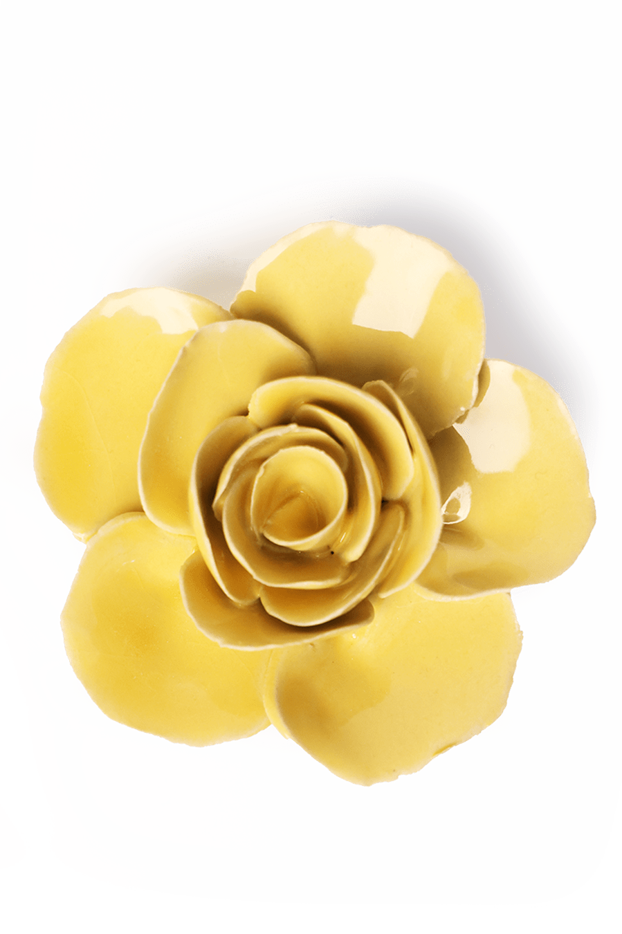 Buttercup Yellow Elegance Ranunculus ceramic wall flower — English Garden collection — designed in Toronto by Chive Studio