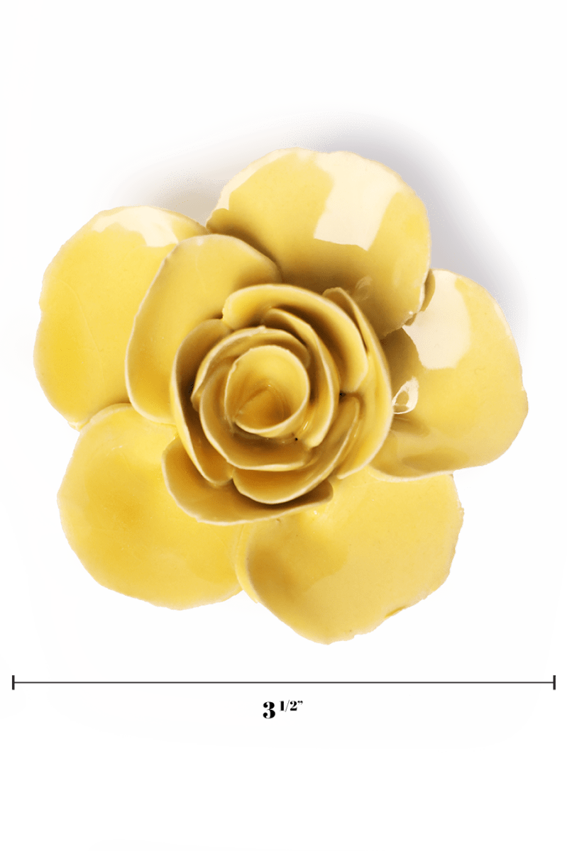 Buttercup Yellow Elegance Ranunculus ceramic wall flower — English Garden — handmade by Chive Studio Toronto