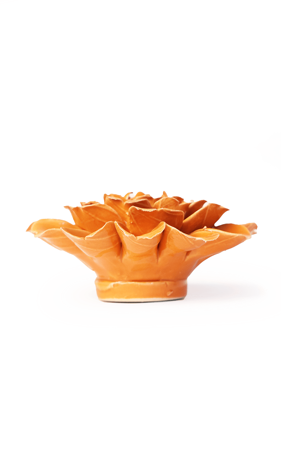 orange Fiesta Marigold ceramic wall flower — English Garden Collection — handmade by Chive Studio Toronto