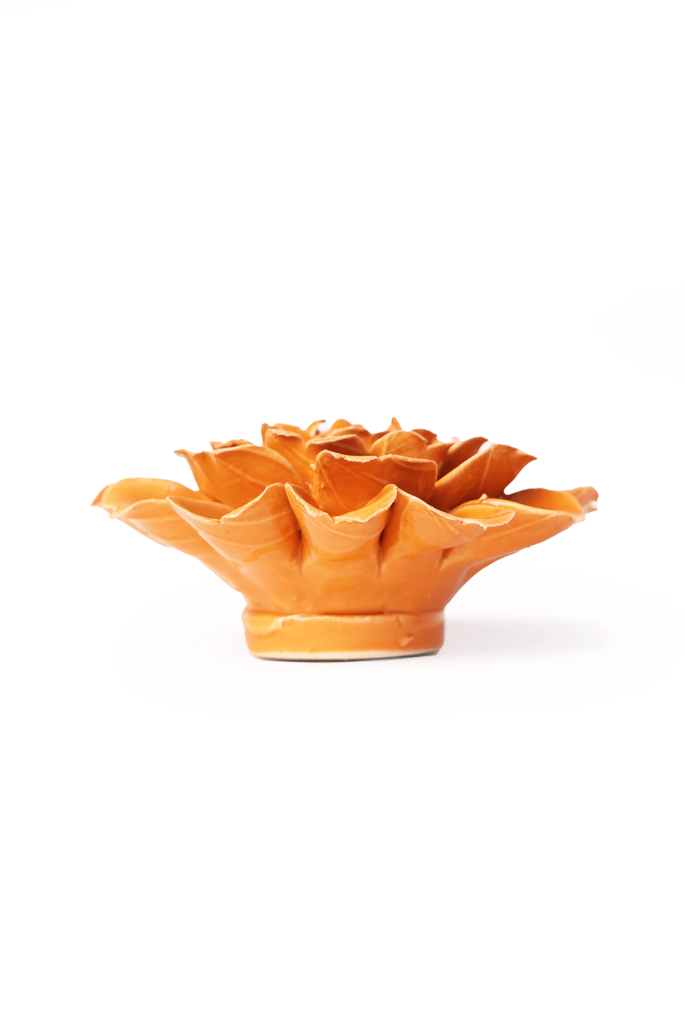 Orange Fiesta Marigold ceramic wall flower — English Garden — handmade by Chive Studio Toronto