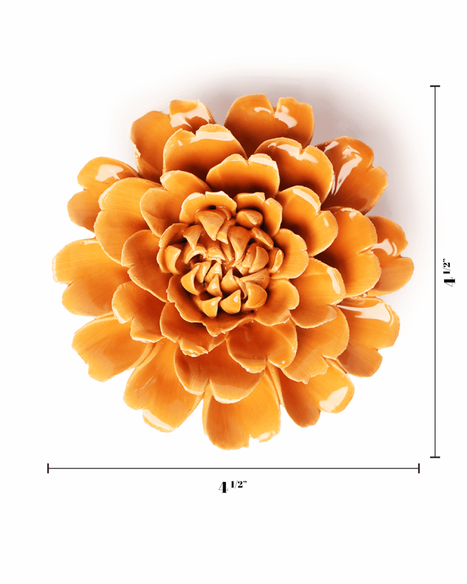 Orange Fiesta Marigold - Chive Ceramics Studio - Ceramic Flowers - Chive Ceramics Studio