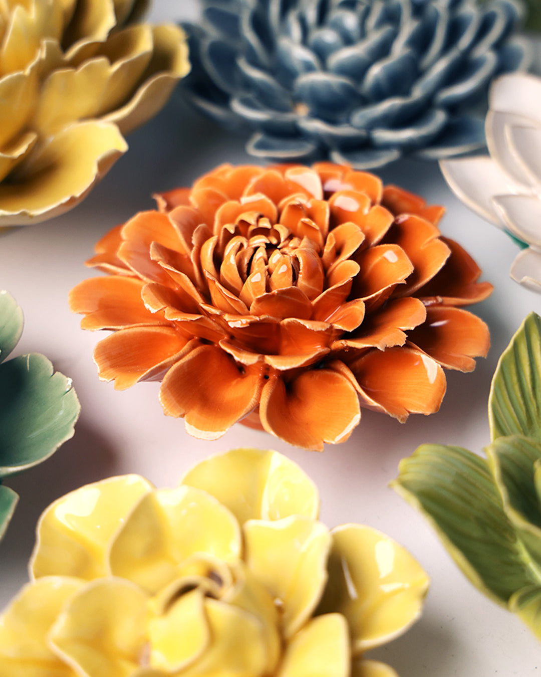 Orange Fiesta Marigold - Chive Ceramics Studio - Ceramic Flowers - Chive Ceramics Studio