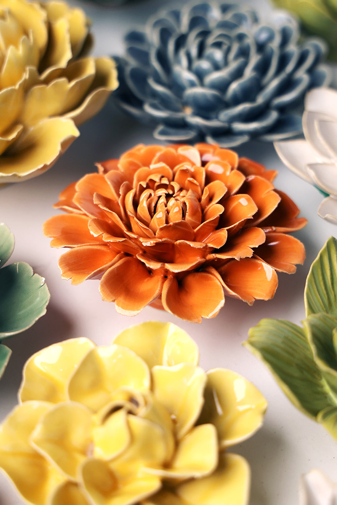 Orange Fiesta Marigold - Chive Ceramics Studio - Ceramic Flowers - Chive Ceramics Studio