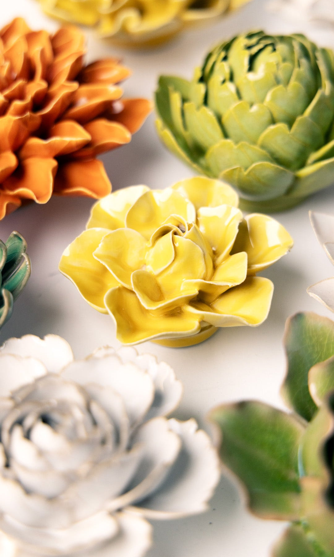 buttercup yellow daffodil ceramic wall flower — English Garden Collection — handmade by Chive Studio Toronto