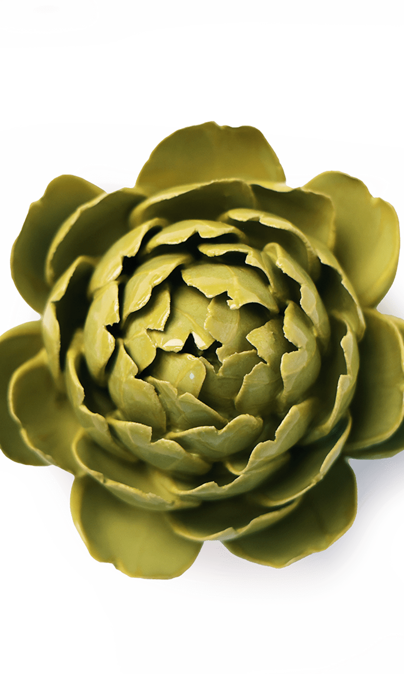 Chartreuse Protea ceramic wall flower — English Garden collection — designed in Toronto by Chive Studio