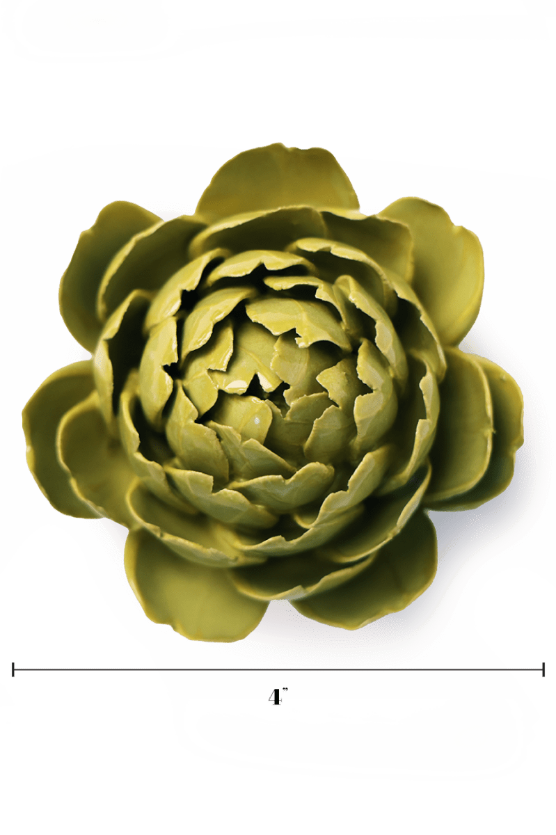 chartreuse Queen Protea ceramic wall flower — English Garden Collection — handmade by Chive Studio Toronto