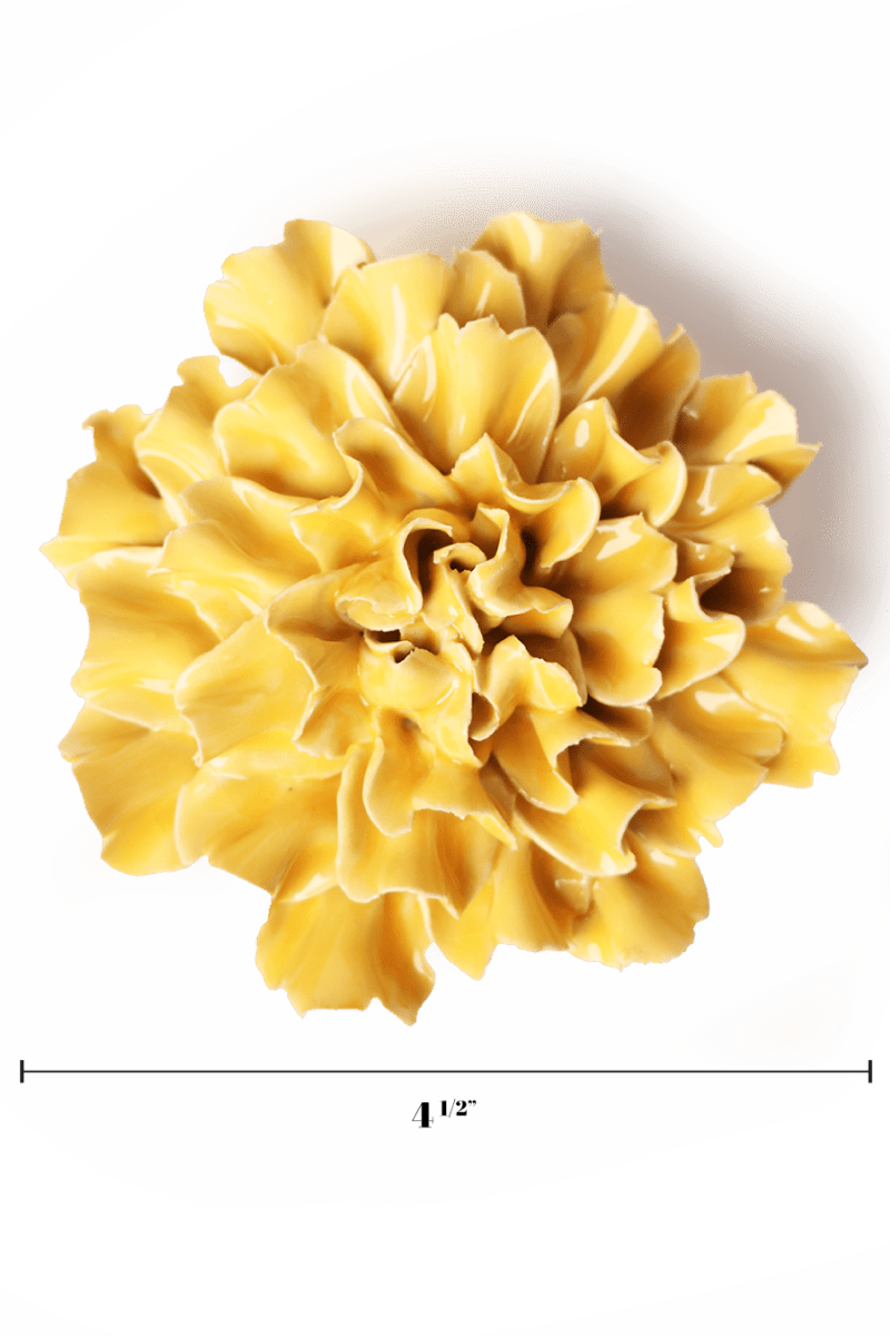 Burnt Yellow Tundra Carnation - Chive Ceramics Studio - Ceramic Flowers - Chive Ceramics Studio