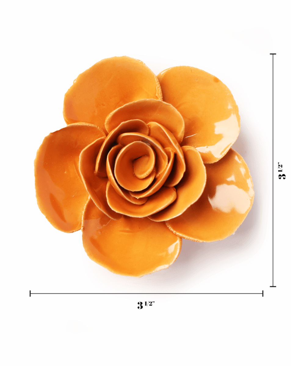 Orange Elegance Ranunculus - Chive Ceramics Studio - Ceramic Flowers - Chive Ceramics Studio