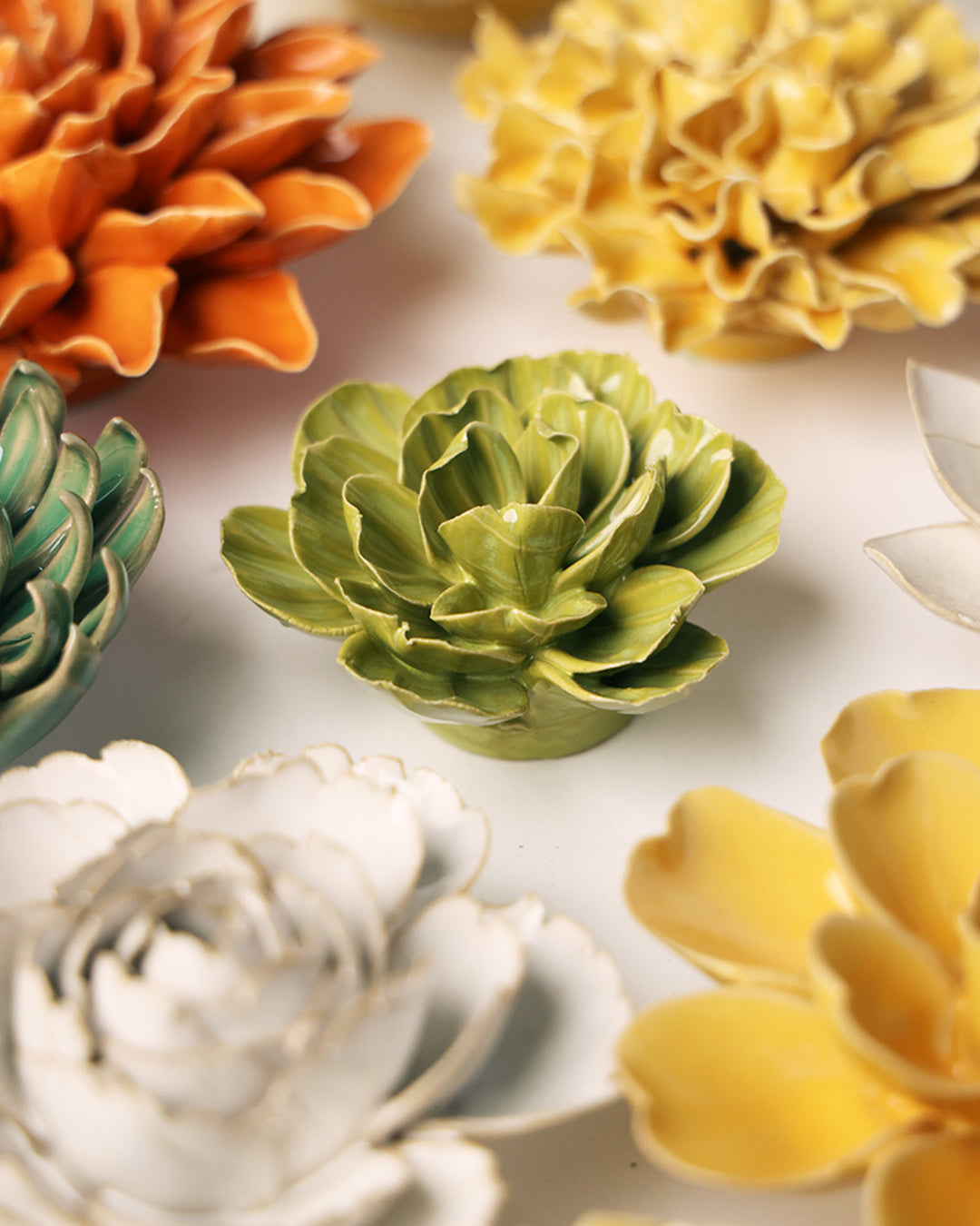 Chartreuse Primrose - Chive Ceramics Studio - Ceramic Flowers - Chive Ceramics Studio