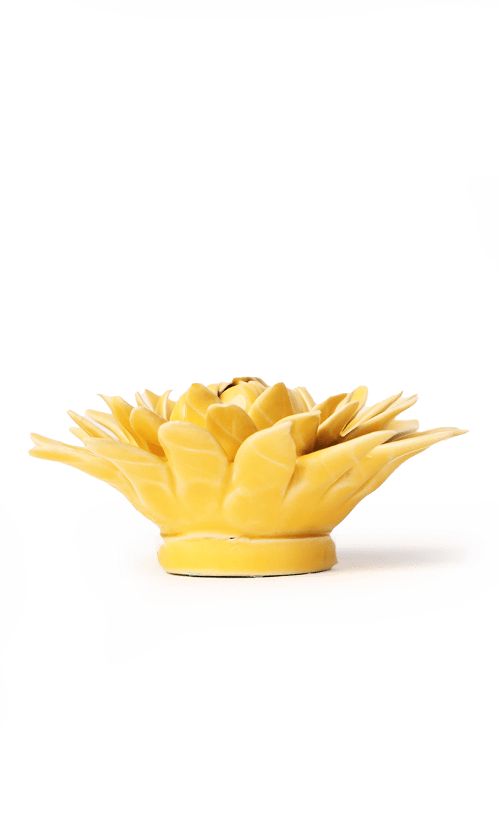 Burnt Yellow Strawflower ceramic wall flower — English Garden collection — designed in Toronto by Chive Studio