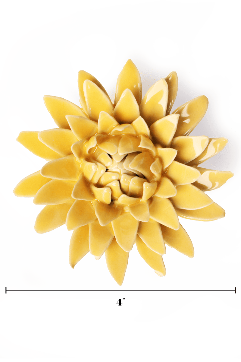 Burnt Yellow Strawflower - Chive Ceramics Studio - Ceramic Flowers - Chive Ceramics Studio
